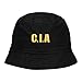 Mens Bucket Hat CIA Central Intelligence Agency Embroidered Washed Cotton Classic Bucket Hat (Black,7 1/2)