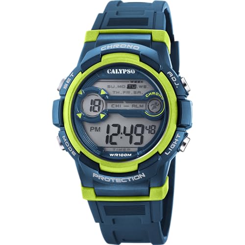 CALYPSO Reloj Infantil K5808/3 Digital Crush Caja de Caucho Multi Correa de Caucho Azul