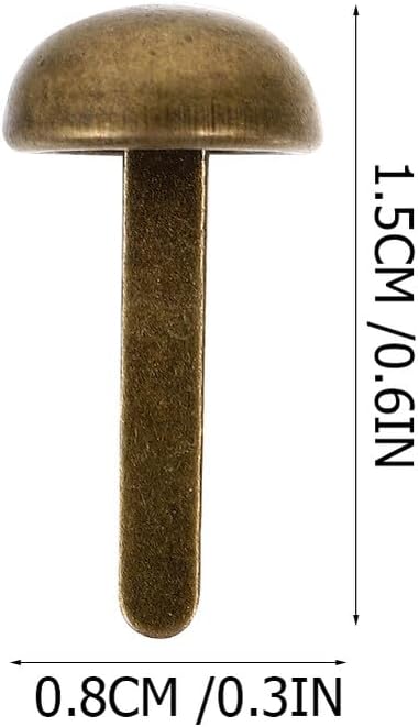 COSMEVIVI 50pcs Two-Legged Mini Brads for DIY Craft Making Bronze Metal Round Head Studs Handmade Accessories for Scrapbooking Cards Photo Albums and Creative Projects