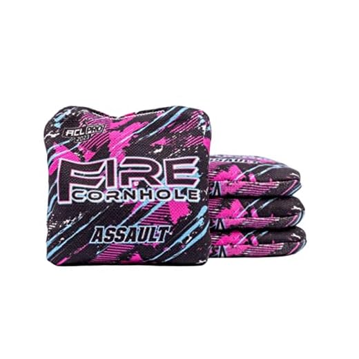 FIRE CORNHOLE | Assault | ACL Pro Approved | 16oz Cornhole Bags | Set of 4 | Professional Quality (Cotton-Candy)