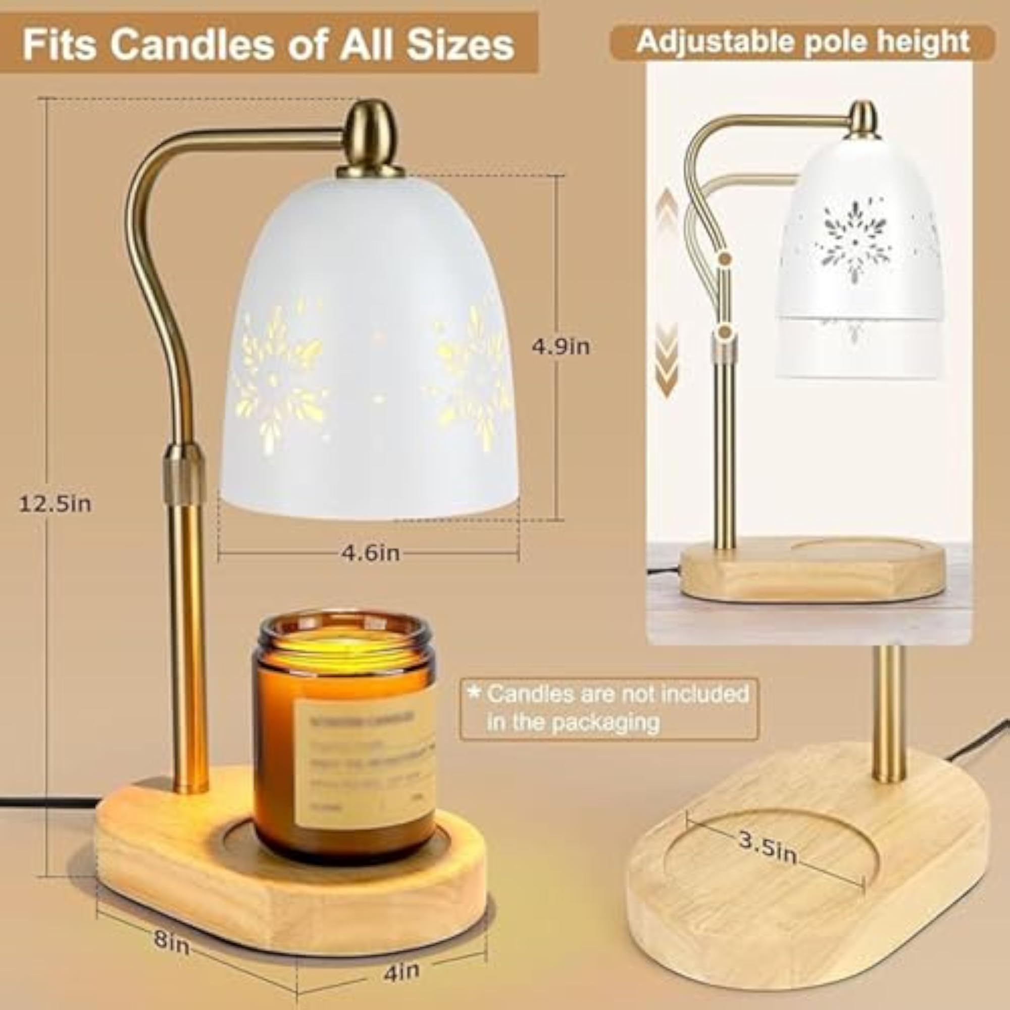 Candle Warmer Lamp for Living Room, Flameless Candle Light