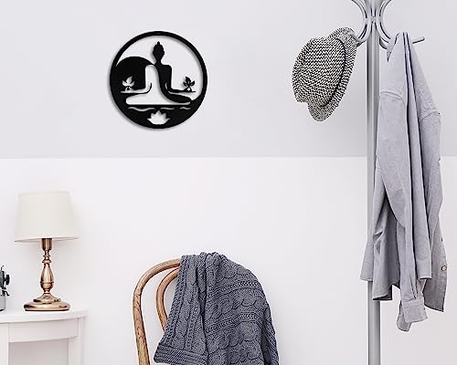 Kas Home Metal Zen Wall Decor Iron Buddha Wall Art Zen Lotus Spiritual Meditation Decor For Living Room Bedroom Yoga Studio Office Wall Décor  thumb #3