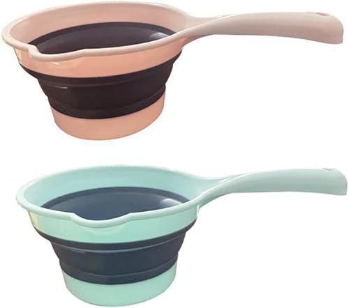 Cuchara plegable de agua plegable cucharón de agua portátil que ahorra espacio, cucharón de baño ideal para baño, cocina
