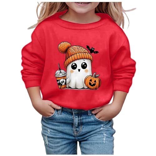 Sweat-shirt tendance pour Halloween à col rond et imprimé mignon