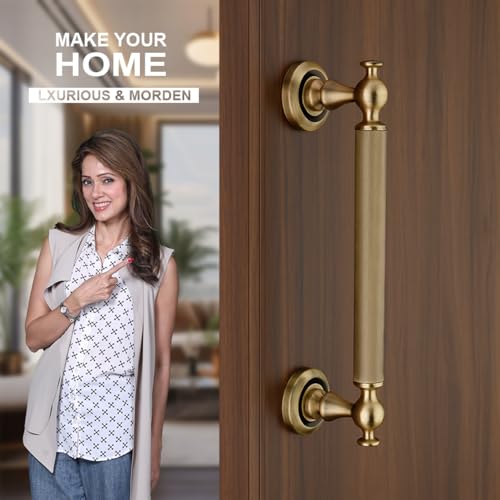 Image of LAPO 9 Inch Main Door Pull Handle | Antique Finish Stainless Steel Alloy | 8 Inch Hole to Hole | Stylish & Durable Door Handle for Wooden, Glass & Metal Doors | Pack of 1 | 3-Year Warranty