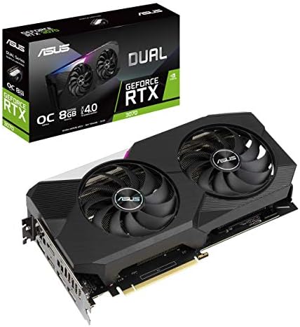 ASUS Dual NVIDIA GeForce RTX 3070 OC Edition Gaming Graphics Card (PCIe 4.0, 8GB GDDR6 Memory, HDMI 2.1, DisplayPort 1.4a, Axial-tech Fan Design, Dual BIOS, Protective Backplate, GPU Tweak II)