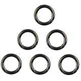 MagiDeal Set of 6 Round Bag Black Alloy Spring Loaded Clasp Keyring Buckle –Black