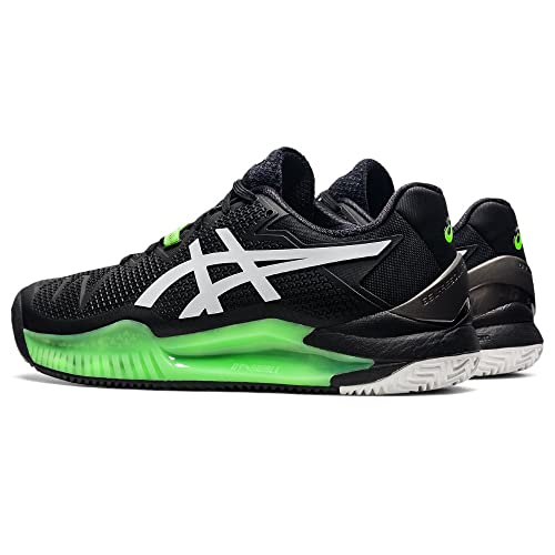 Tênis Asics Gel Resolution 8 Saibro - Black/Green Gecko (43)