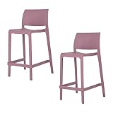 Lagoon Sensilla Purple Stackable Resin Counter Stool - 2Pcs/Set