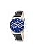 Lucien Piccard Men's LP-12761-03 "Stellar" Stainless Steel Watch with Dark Blue Leather Strap