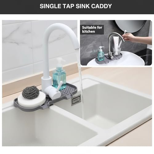 Alfombrilla para grifo de cocina: encimera seca y protector de tres agujeros 7