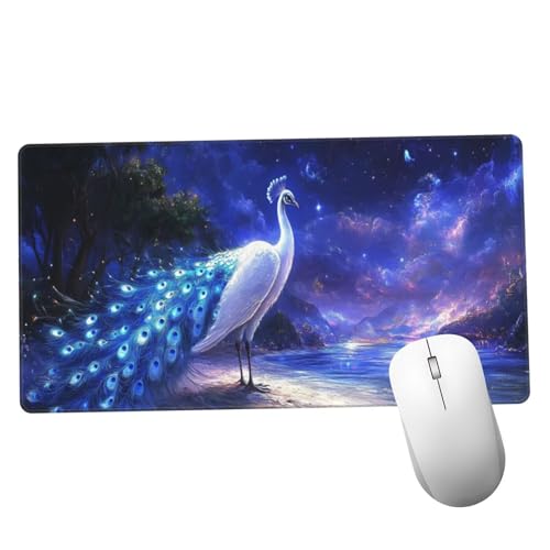 Morado Alfombrilla Ratón 600x300x3mm Alfombrilla Raton XXL con Base de Goma Antideslizante,Accesorios Gaming Pavo Real,Ordenador Gamer Regalos,Mouse Pad Gaming Mejora La Precisión Y La Velocida Y516