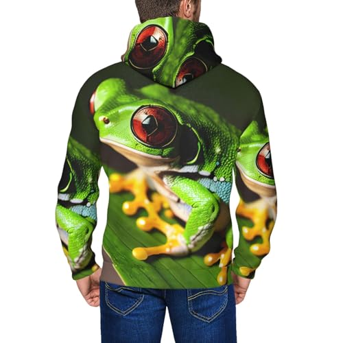 Sweat à capuche grenouille homme pull hiver extensible vêtement doux - 3