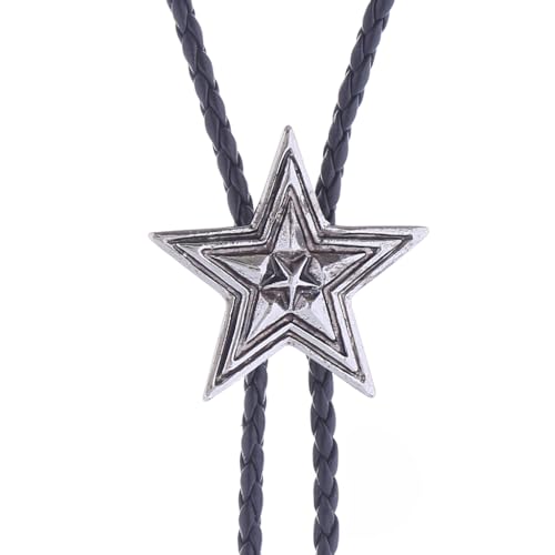 Image of GelConnie Bolo Ties for Men Women Western Cowboy Tie Mens Western Necklace Leather Necktie Gold Bolero Tie Cowboy Necklace