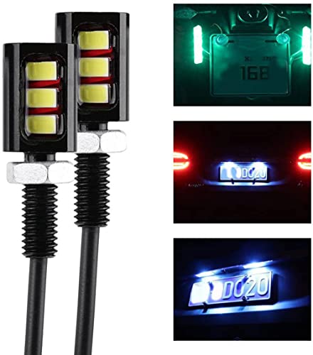 2PCs LED Car Motorcycle Licença Placa Luzes Lâmpada Auto traseira parafuso dianteiro parafuso lâmpad