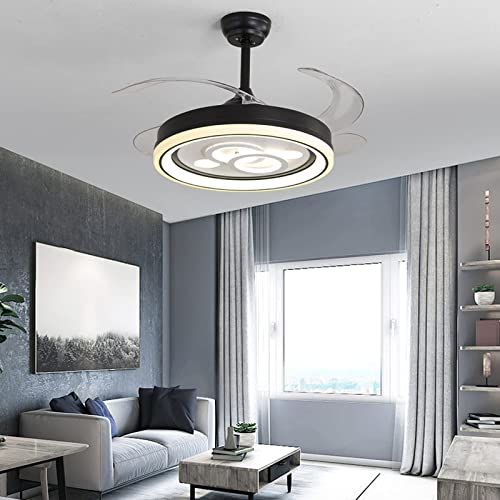 Ventilateur de plafond rétractable télécommandé à économie d'énergie pour chambre à coucher