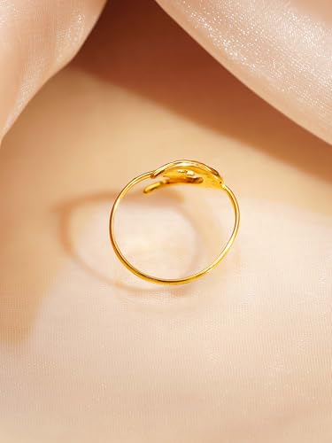 Image of 18K Gold Plated Statement Ring for Women | Stylish Classy Rings | Waterproof and Anti Tarnish Jewellery | Rakhi Gift for Sister | Gifts for Women | 1 Year Warranty*