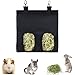 Wohlstand Bolsa de Heno de Conejo Bolsa Heno para Animales Pequeños Bolsa Heno Colgante Comedero Heno Mascotas Alimentador de Heno para Conejos Mascotas Conejillo de Indias Animales Pequeños, Negro