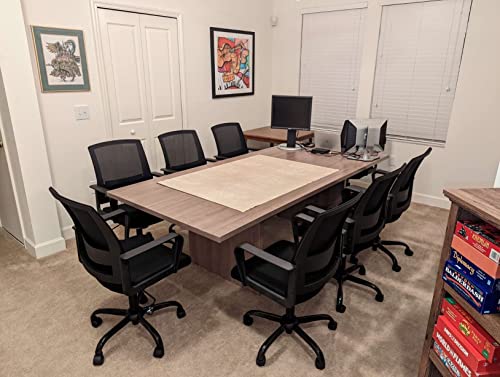 Image of CLATINA Ergonomic Desk Chair, Mid Back Mesh Computer Chair with Lumbar Support and Armrest, Height Adjustable Swivel Chair for Home Office, Black (2PK)