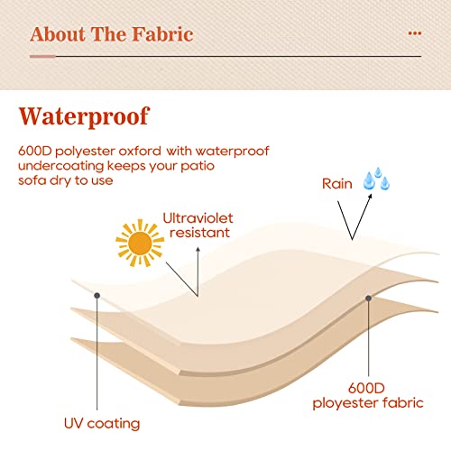 Cosfly Patio Furniture Covers Waterproof For Sofa, Outdoor Loveseat Covers Heavy Duty Fits Up To 58W X 40D X 31H Inches #TOP4