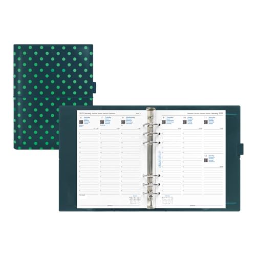 Filofax Domino Patent Organizer, A5 Size, Pine with Spots - High-Gloss, Contemporary, Six Rings, Week-to-View Calendar Diary, Multilingual, 2025 (C022518-25) by Filofax - Image 4