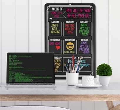 Miniatura 6 de Honey Dew Gifts HDG-1019 - Calendario semanal estilo pizarra, letrero de lata duradero de 12 x 18 pulgadas, para colgar en tu pared, HDG-1019