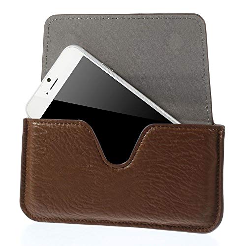 DFV mobile - Belt Case Cover Premium for Elephant Synthetic Leather Horizontal Compatible avec HTC One X/One X X325A (HTC Evita) - Brown