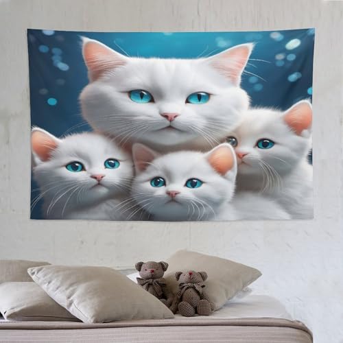 Tapisserie murale chat mignon idee cadeau originale pour decoration de studio et de salon