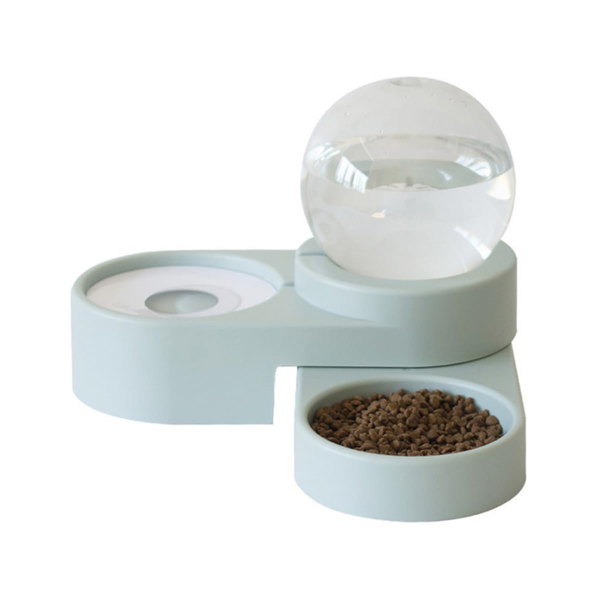 FRCOLOR Automatischer Wasserspender für Haustiere mit Doppeltem Trinknapf aus Pet Hochdicht und Geeignet für Zuhause und Tierladen Blau mit Einzigartigem Design