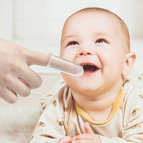 EXCEART 3 peças de escova de dentes de bebê com estojo, escova de dentes de silicone para crianças d