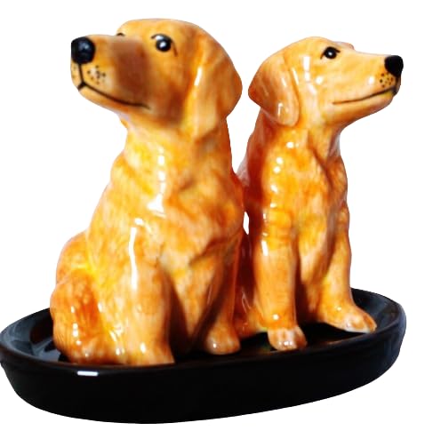 Keramik Salz und Pfefferstreuer Set mit Hundemotiv (Golden Retriever)