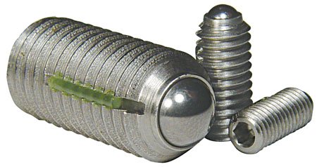 Kipp KBP-166 Hex-Socket Long-Lok Thread All-Steel Ball Plunger M8 x 18mm, End force-30 Newtons