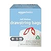 Amazon Basics 13 Gallon Tall Kitchen Drawstring Trash Bags, Clean Fresh Scent, 10% Post Consumer Recycled, 80 count