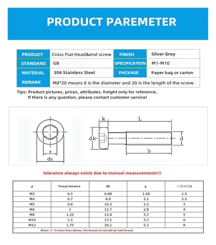 Inner Hex Screws Flat Bevel Hexagon Socket Machine Screw Bolt Fastening Nail(M8x35 5pcs)2