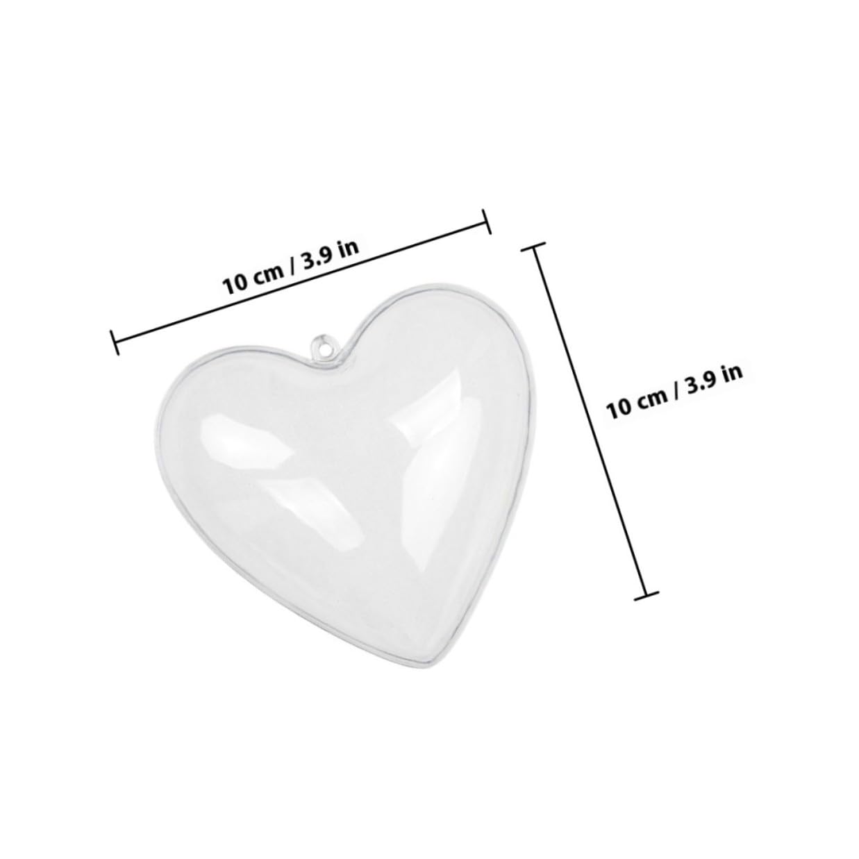 12 Piezas Bolas Colgantes de Plástico Transparente Forma de Corazón 10 Cm, Adornos Rellenable para Manualidades y Decoración Navideña, Bodas y San Valentín