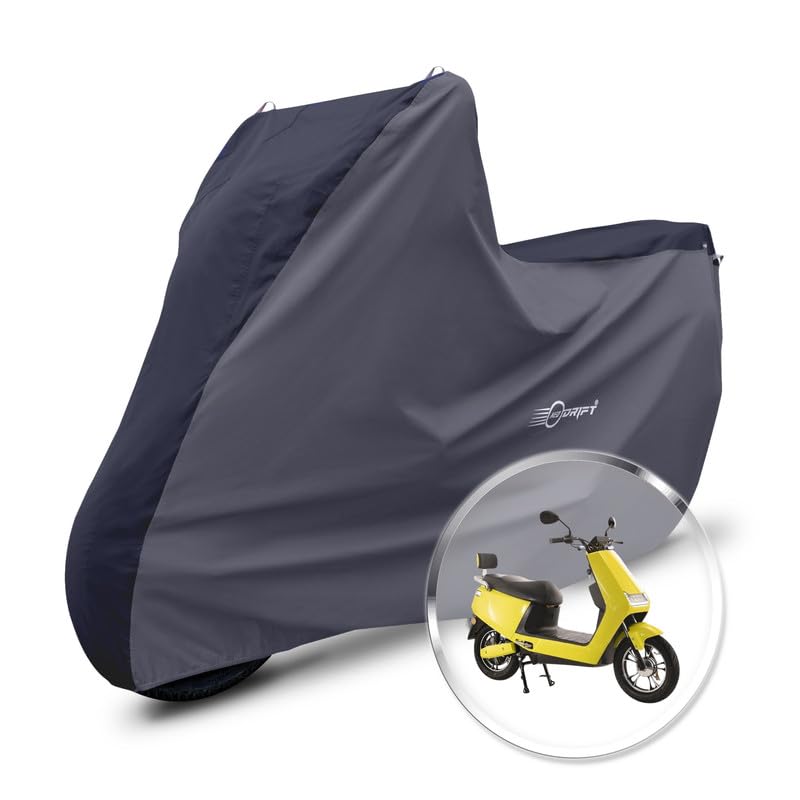 Image of Neodrift 'SuperMax' Bike Cover Suitable for Hero Electric Eddy (All-Weather Motorcycle Protection, Water & UV Resistant, Dustproof, Windproof) (Colour: Black - D.Gray)