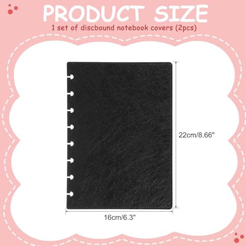 Couverture de carnet à disques en cuir souple noir A5 de qualité - 2