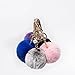miss fong Pom Pom Keychain Puff ball keychain Fluffy Pom Poms Keychain Accessories for Women, Puff Ball Fur Ball Bag Charm(Small Grey)