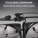 CORSAIR RS120 120 mm PWM Wentylatory – Połączenie Daisy-Chain – Niski Poziom Hałasu – Łożysko Magnetyczne – Pakiet Potrójny – Czarny