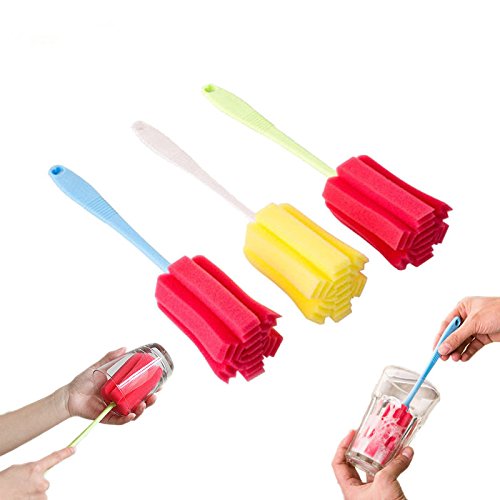 Trending Zone Sponge Long Handle Easy Clean Cup Bottle Glass Cup