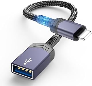 AMZTOP Apple MFi Certified Lightning to USB Camera Adapter for iPhone and iPad - 3.0 OTG Cable Card Reader, Keyboard, Mouse, Flash Drive - Female Compatible with iOS Devices