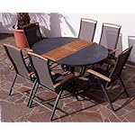 ALEOS Trinidad Gartengarnitur Aluminium Teak Anthrazit