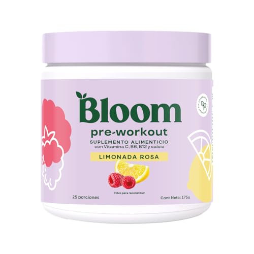 Proteínas, Bloom Nutrition Pre-Entrenamiento de Alta Energía con Beta Alanina, Ginseng y L-Tirosina para Energía Amino. Polvo de Cafeína Natural de Extracto de Té...