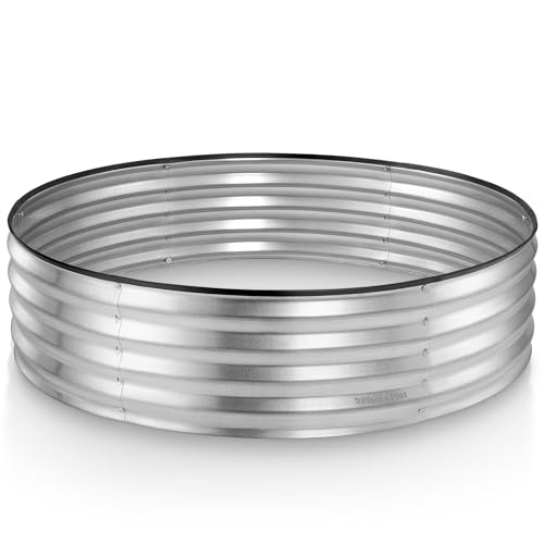 Round Galvanized Raised Garden Bed // 4×4×1 ft Galvanized Raised