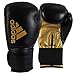 adidas Guantes de Boxeo Hybrid 50 para Hombre, Color Negro y Dorado