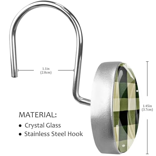 Ganchos para cortina de ducha verde azulado decorativos y duraderos 4