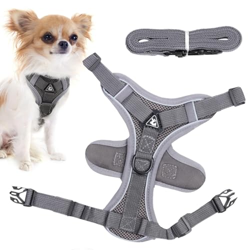 Arnés para gatos transpirable con chaleco acolchado anti-escape y elementos reflectantes 8
