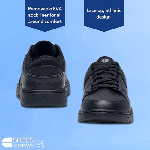 Shoes for Crews Greer Men's Slip Resistant Work Shoes Non Slip Sneakers Walking Water Resistant Zapatillas Zapatos Trabajo, Size 11, Tri-Black