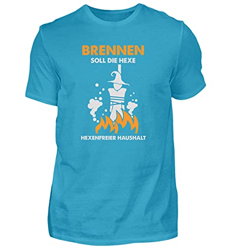 T-shirt haut de gamme turquoise pour homme avec imprimé original sorcière