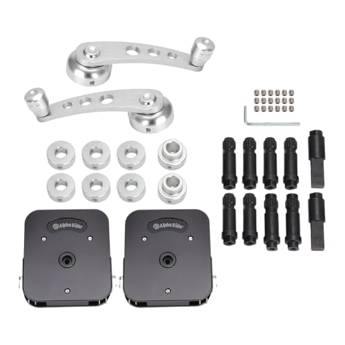 Universal Power Window Switch Kit with Billet Aluminum Crank Handles & 5 Spline Shafts – for Classic Chevy Ford Dodge Hot Rods & Vintage Cars (1931-1960s) (Silvery)